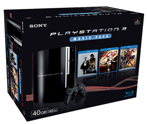 Console Sony PlayStation 3 avec 3 films HD-DVD